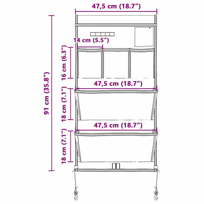Storage Bag with Storage Black and Blue 91 x 47.5 cm Oxford