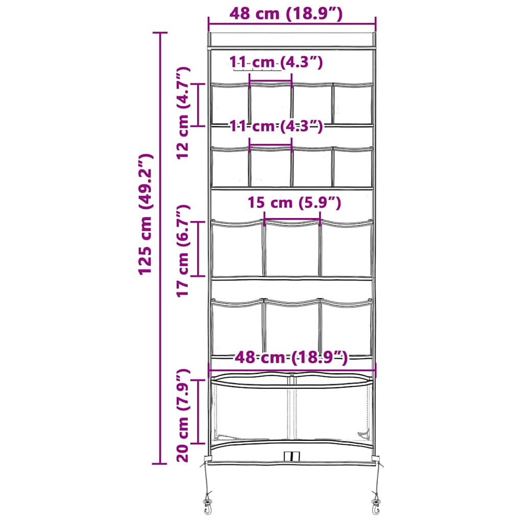 Storage Bag with Storage Black and Blue 125 x 48 cm Oxford