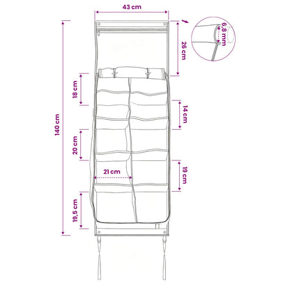Storage Bag with Storage Black and Blue 140 x 43 cm Oxford