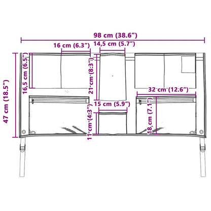 Storage Bag with Storage Black and Blue 98 x 47 cm Oxford