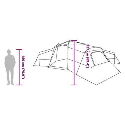 Family Tent Grey and Orange 833 x 585 x 216 cm Taffeta