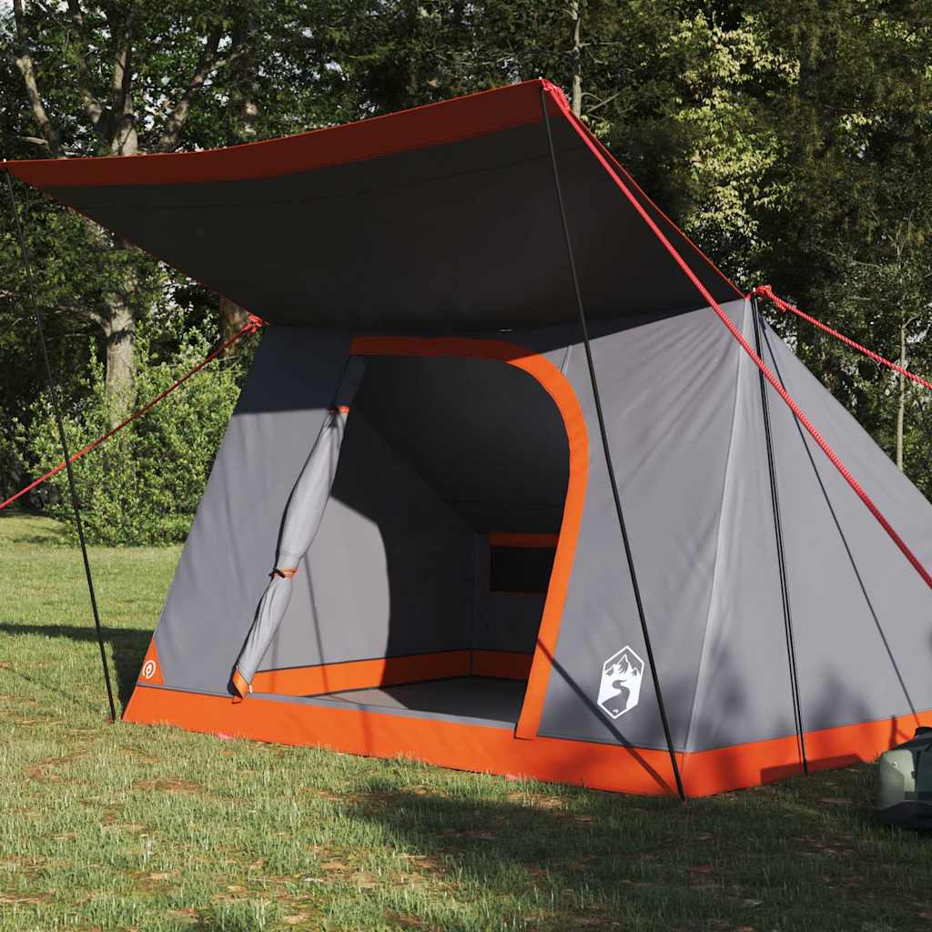 Camping Tent Grey and Orange 282 x 225 x 154 cm Taffeta