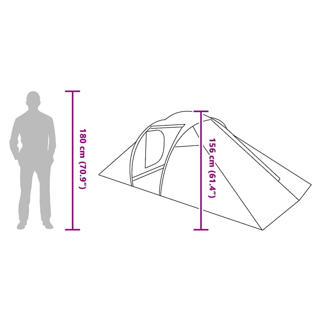 Tunnel tent Grey and Orange 510 x 240 x 156 cm Taffeta