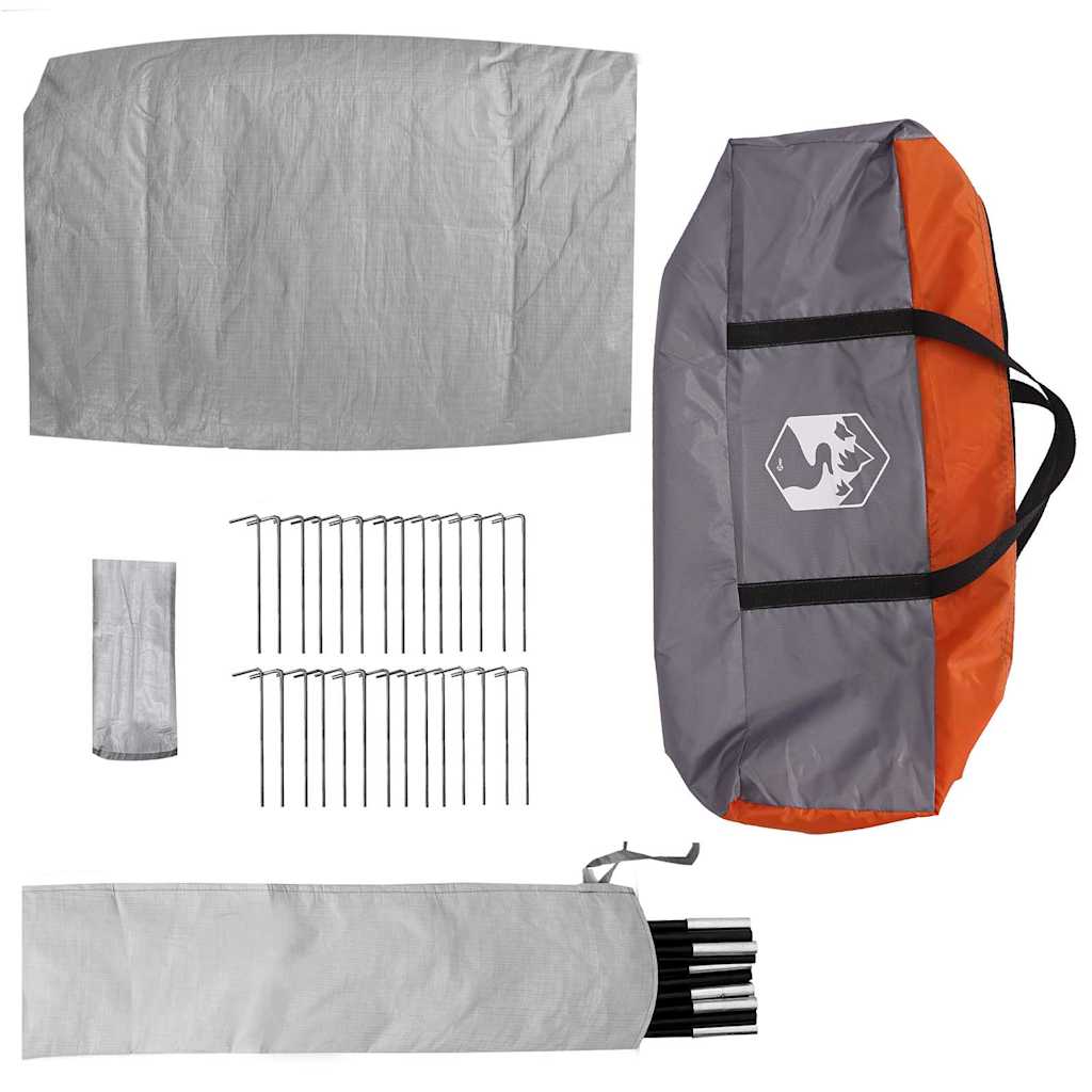 Tipi Tent with Roof Grey and Orange 383 x 338 x 217 cm Taffeta