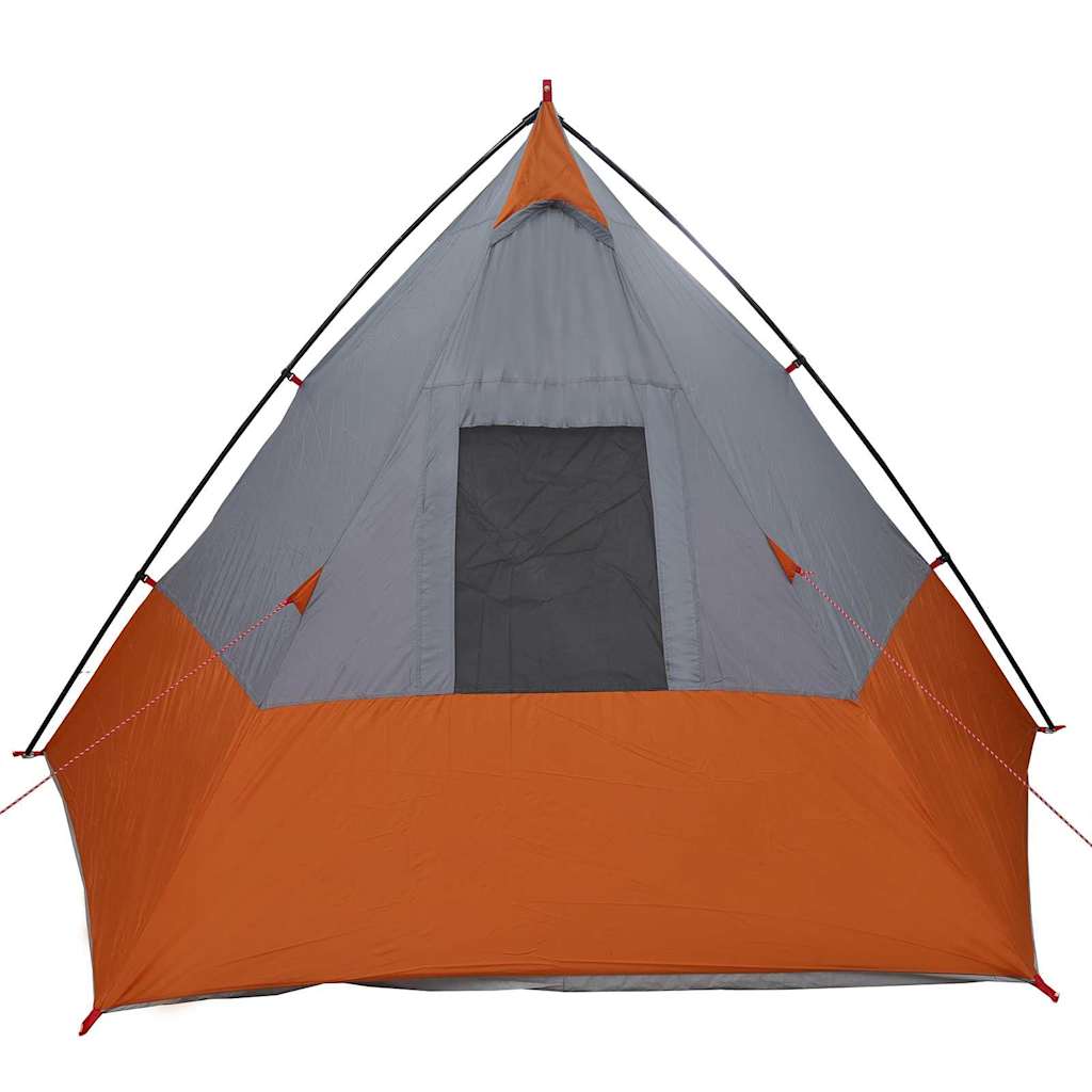 Tipi Tent with Roof Grey and Orange 383 x 338 x 217 cm Taffeta