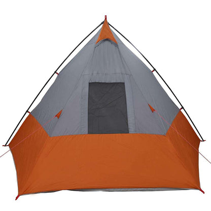 Tipi Tent with Roof Grey and Orange 383 x 338 x 217 cm Taffeta