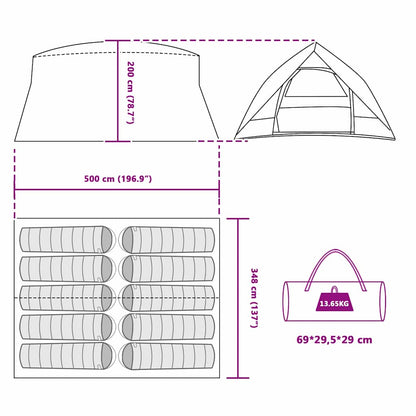 Tunnel tent with Roof Blue 500 x 348 x 200 cm Taffeta