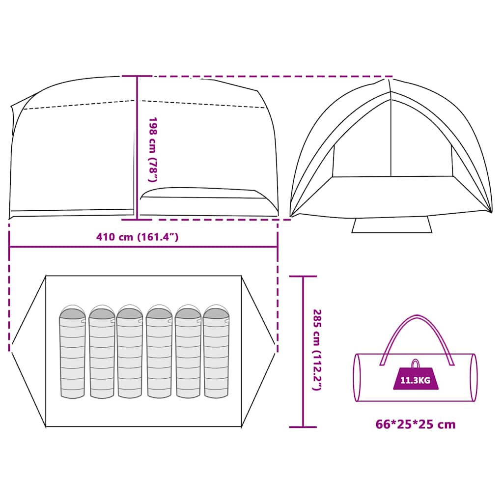 Tunnel tent with Roof Blue 410 x 285 x 198 cm Taffeta