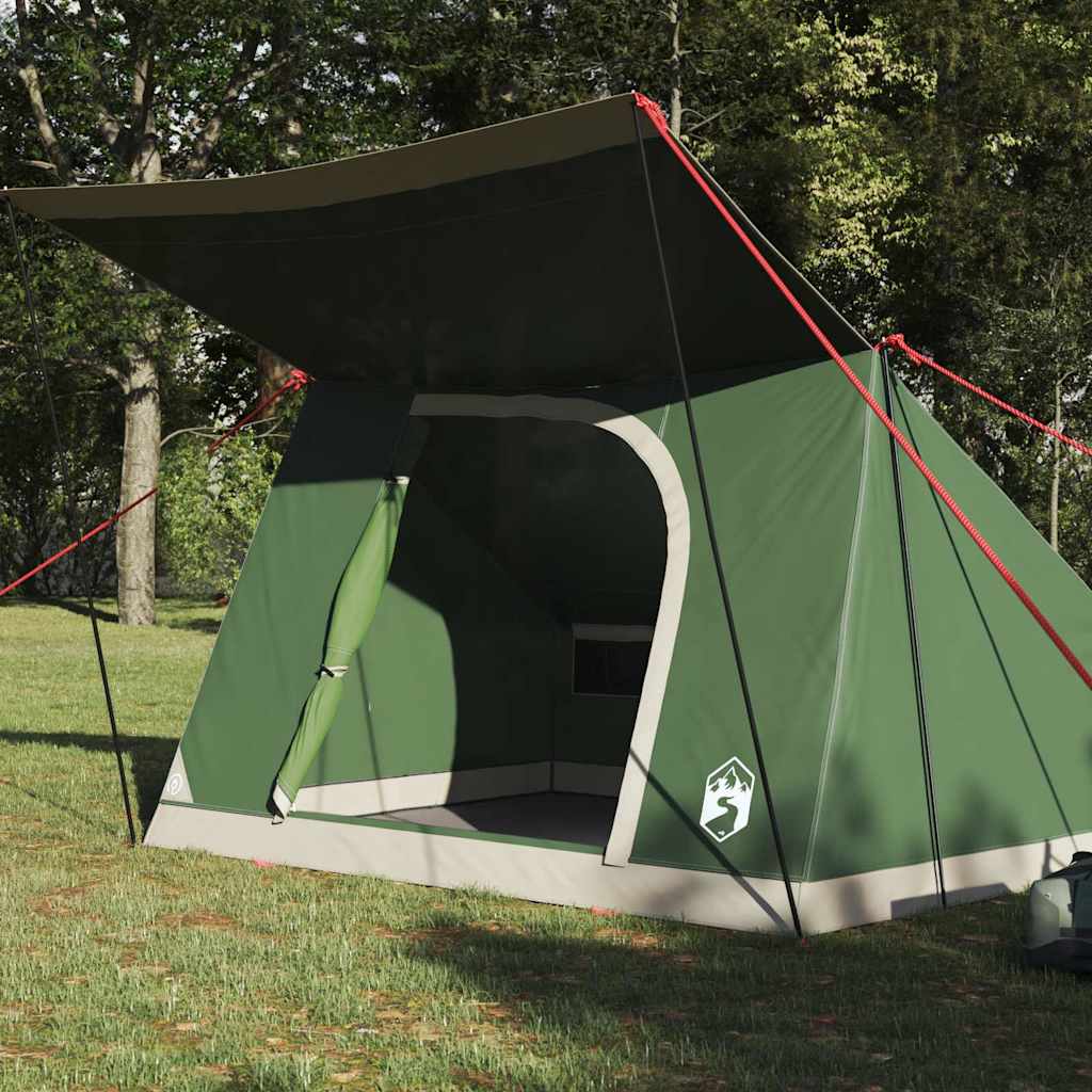 Camping Tent with Roof Green 223 x 163 x 130 cm Taffeta
