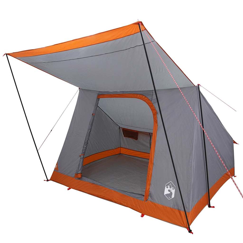 Camping Tent Grey and Orange 223 x 163 x 130 cm Taffeta