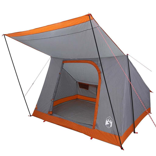 Camping Tent Grey and Orange 223 x 163 x 130 cm Taffeta