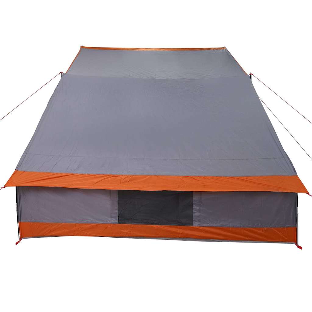 Camping Tent Grey and Orange 223 x 163 x 130 cm Taffeta