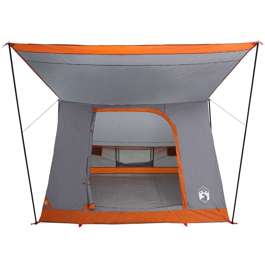 Camping Tent Grey and Orange 223 x 163 x 130 cm Taffeta