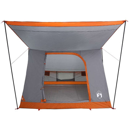 Camping Tent Grey and Orange 223 x 163 x 130 cm Taffeta
