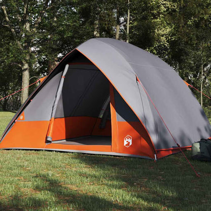 Camping Tent Grey and Orange 275 x 230 x 140 cm Taffeta
