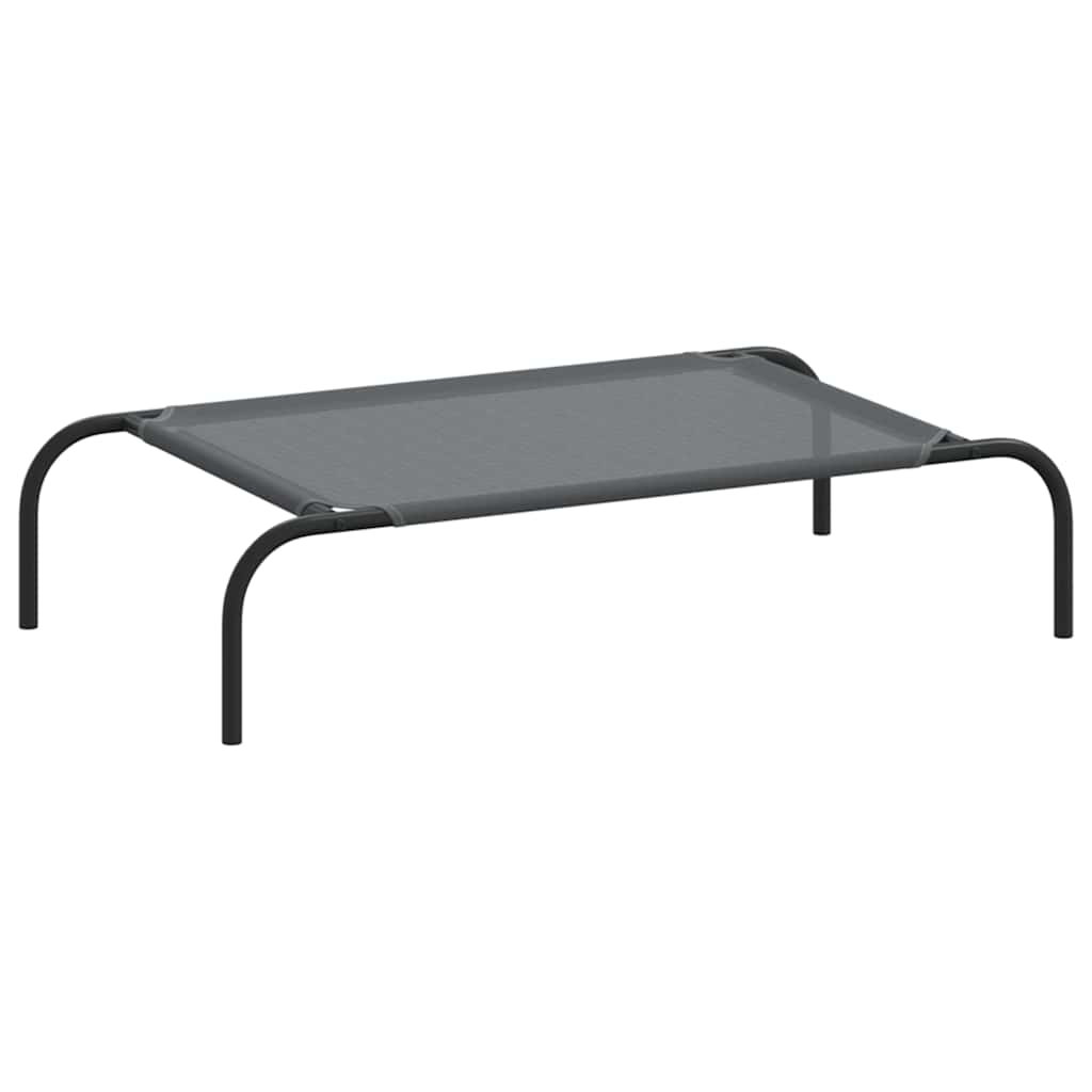 Elevated Dog Bed Grey 90x50x20 cm Textilene and Steel
