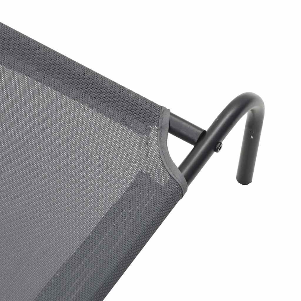 Elevated Dog Bed Grey 90x50x20 cm Textilene and Steel