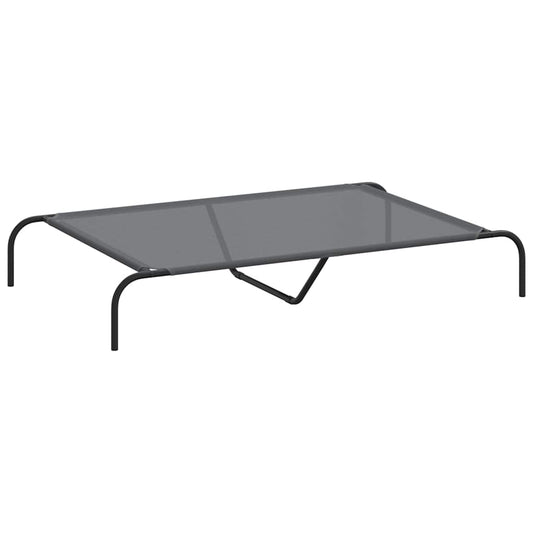 Elevated Dog Bed Grey 130x80x20 cm Textilene and Steel