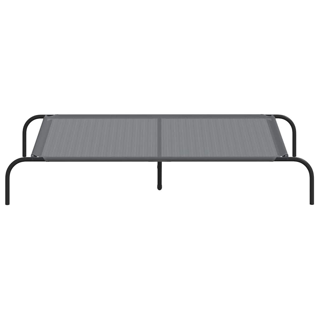 Elevated Dog Bed Grey 130x80x20 cm Textilene and Steel