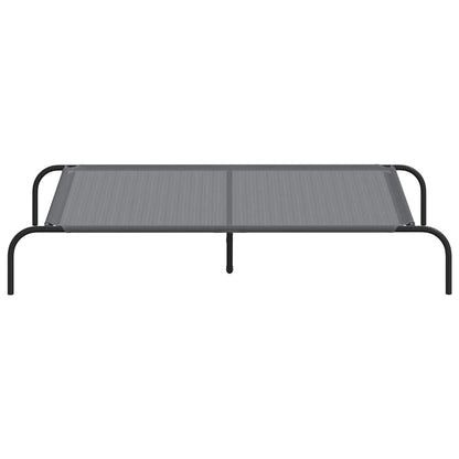 Elevated Dog Bed Grey 130x80x20 cm Textilene and Steel