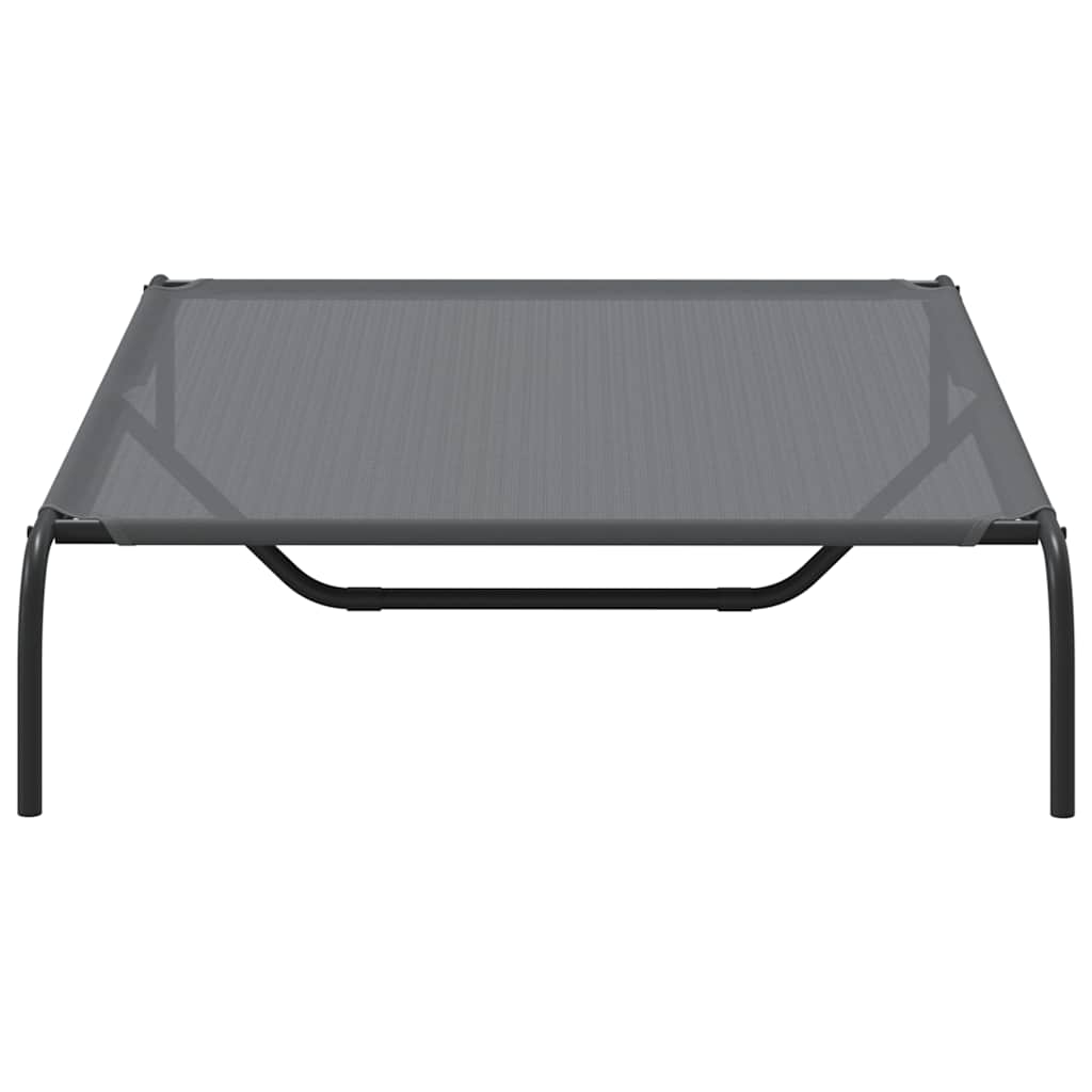 Elevated Dog Bed Grey 130x80x20 cm Textilene and Steel