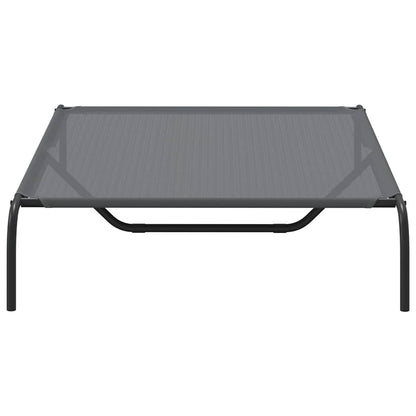 Elevated Dog Bed Grey 130x80x20 cm Textilene and Steel