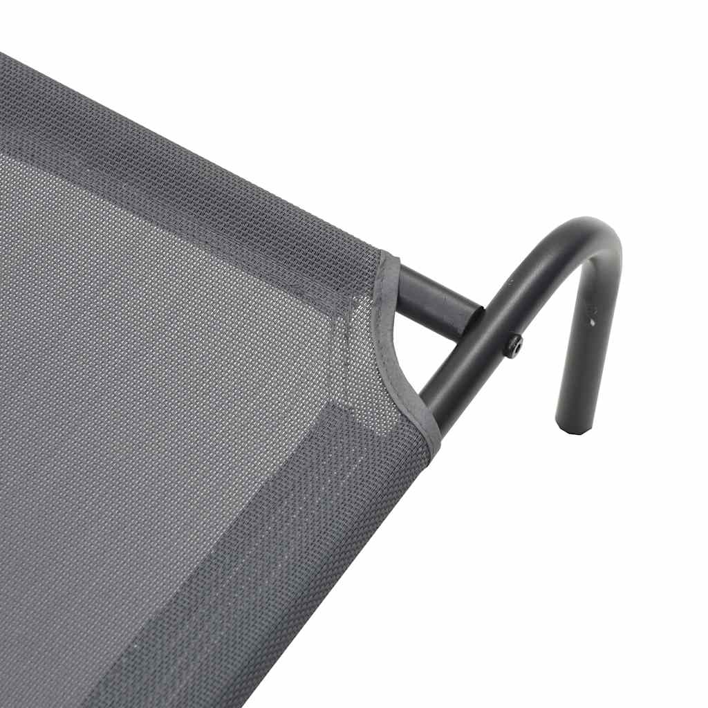 Elevated Dog Bed Grey 130x80x20 cm Textilene and Steel