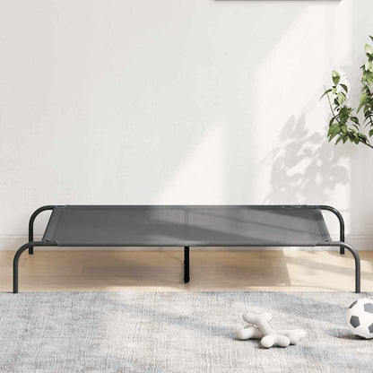 Elevated Dog Bed Grey 130x80x20 cm Textilene and Steel