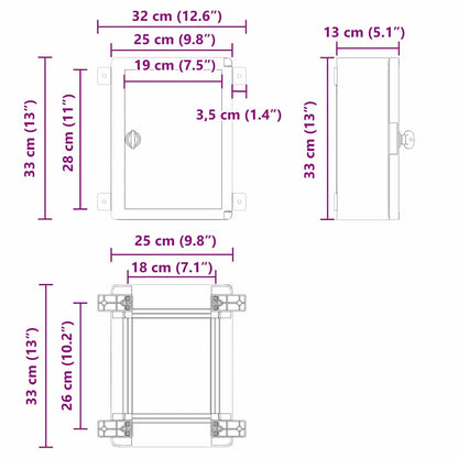 Control Cabinet Grey 32 x 13 x 33 cm ABS Plastic