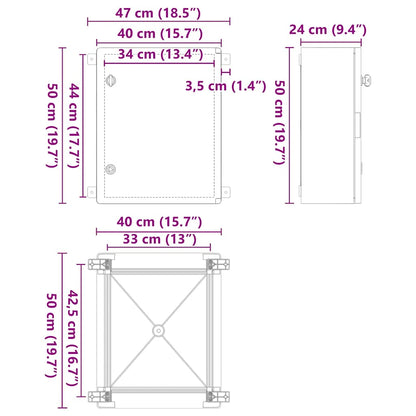 Control Cabinet Grey 47 x 24 x 50 cm ABS Plastic