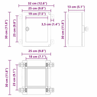 Control Cabinet Grey 32 x 13 x 30 cm ABS Plastic