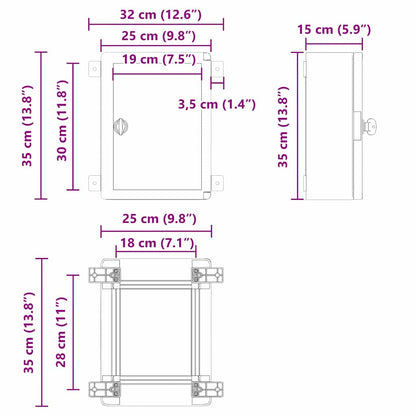 Control Cabinet Grey 32 x 15 x 35 cm ABS Plastic