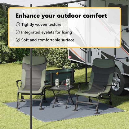 Tent Carpet Folding Blue and Grey 200 x 200 cm Polyethylene