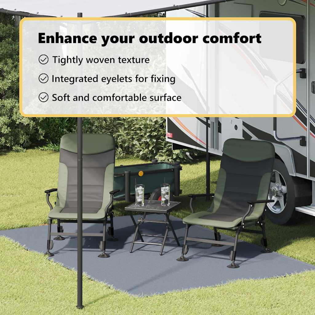 Tent Carpet Folding Blue and Grey 300 x 200 cm Polyethylene