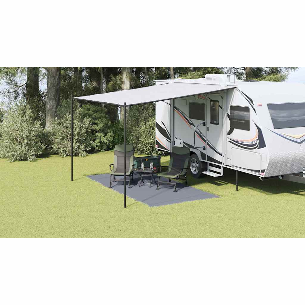 Tent Carpet Folding Blue and Grey 400 x 200 cm Polyethylene