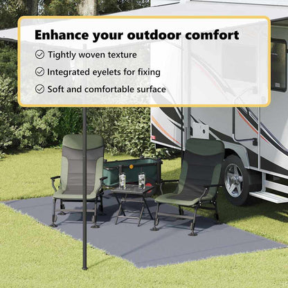 Tent Carpet Folding Blue and Grey 400 x 200 cm Polyethylene