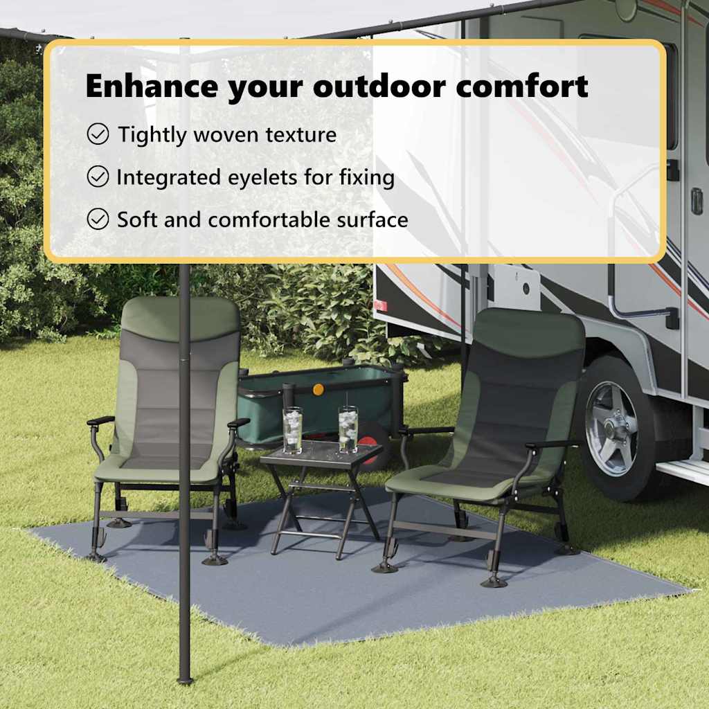 Tent Carpet Folding Blue and Grey 200 x 250 cm Polyethylene