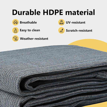 Tent Carpet Folding Blue and Grey 250 x 250 cm Polyethylene