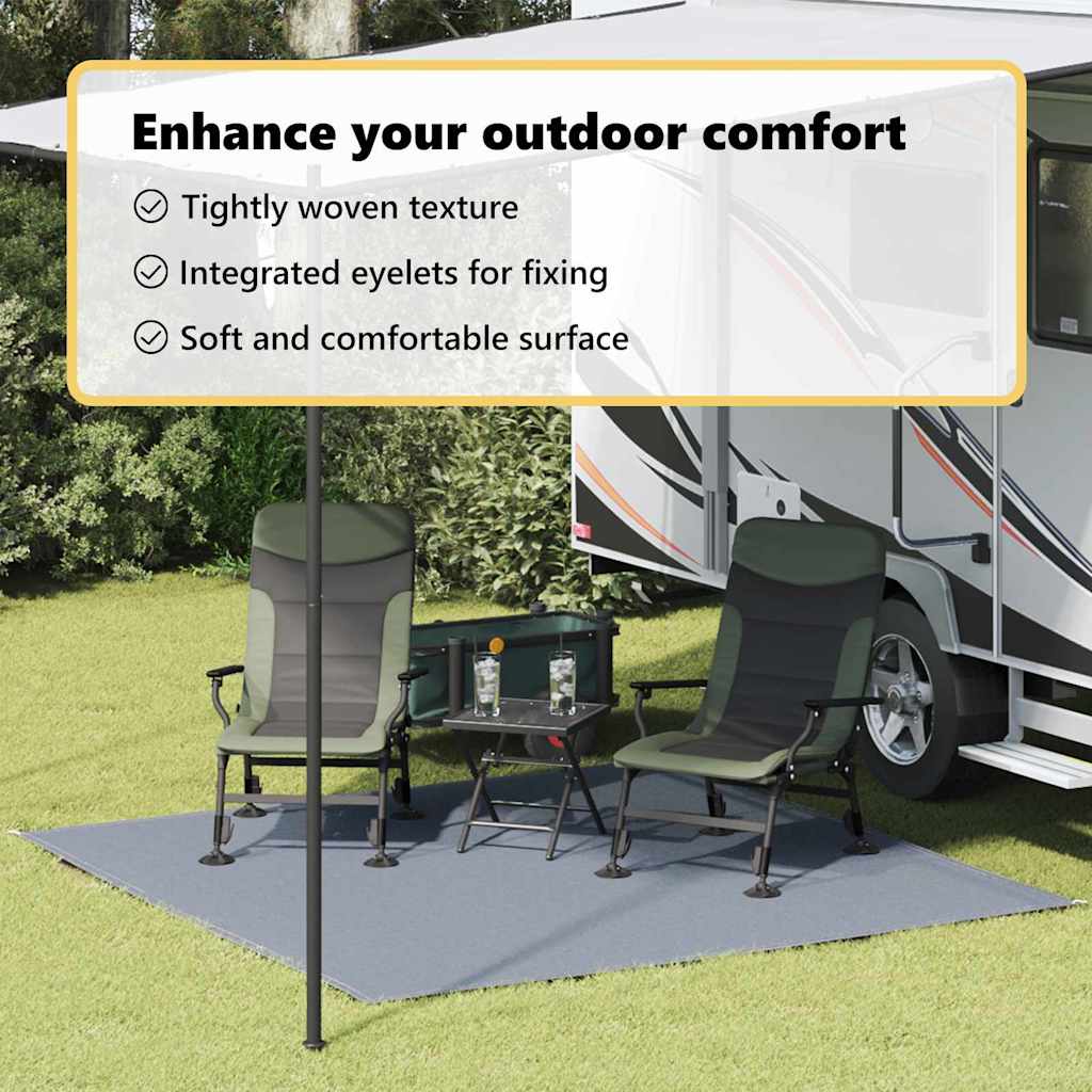 Tent Carpet Folding Blue and Grey 250 x 250 cm Polyethylene