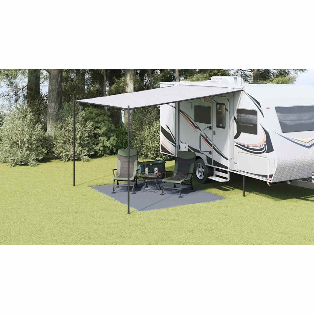 Tent Carpet Folding Blue and Grey 300 x 250 cm Polyethylene