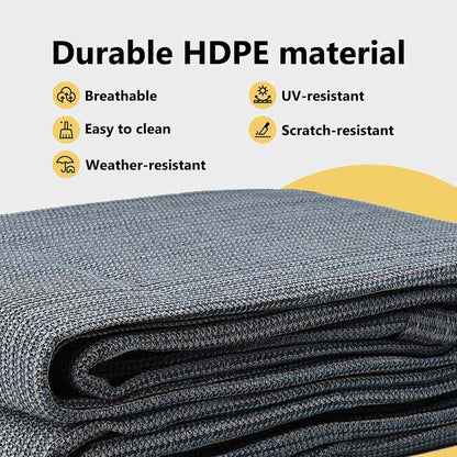Tent Carpet Folding Blue and Grey 350 x 250 cm Polyethylene