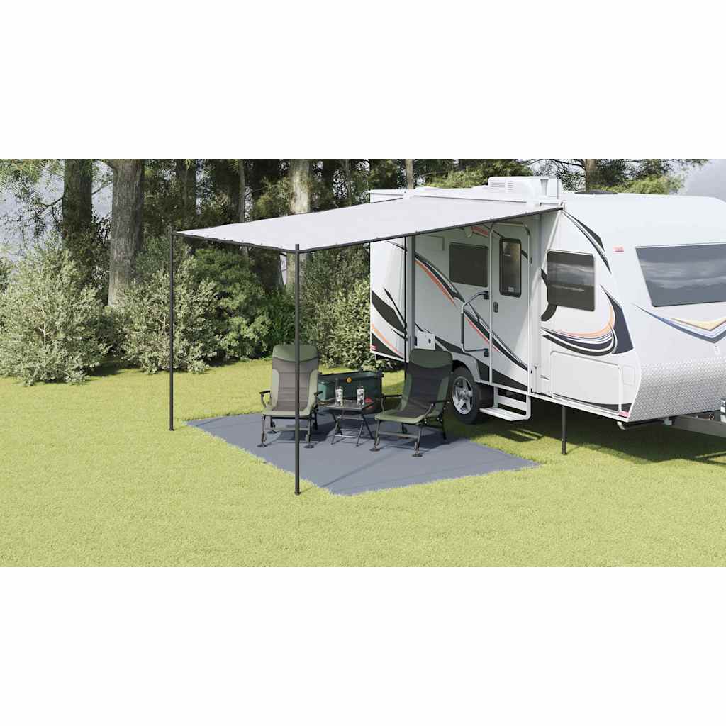 Tent Carpet Folding Blue and Grey 400 x 250 cm Polyethylene