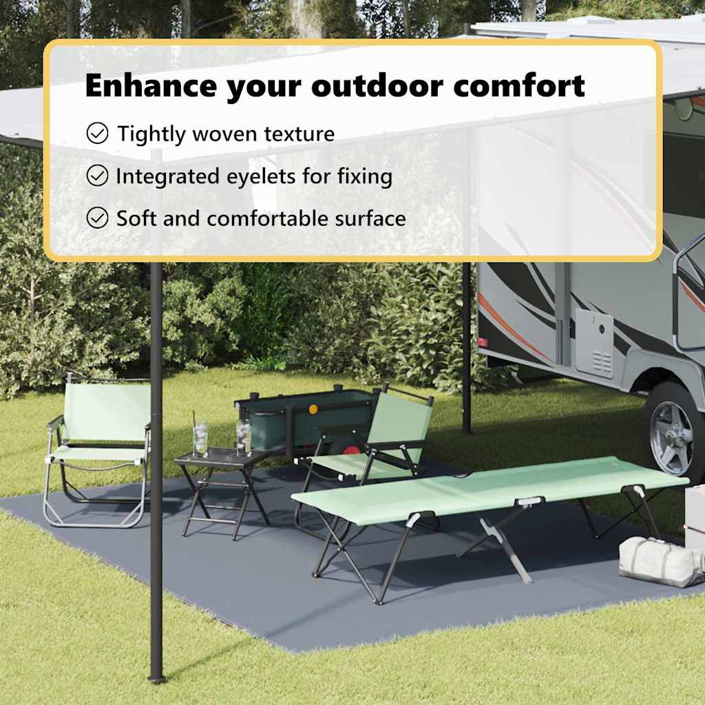 Tent Carpet Folding Blue and Grey 400 x 300 cm Polyethylene