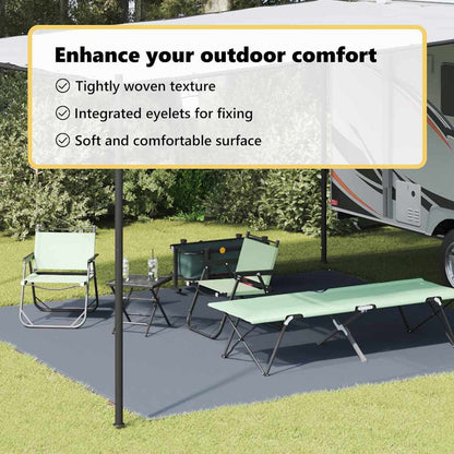 Tent Carpet Folding Blue and Grey 400 x 400 cm Polyethylene