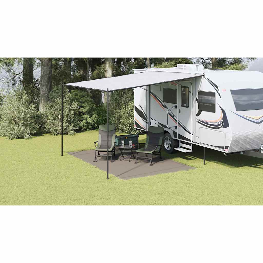 Tent Carpet Folding Manual Light Grey 400 x 250 cm Polyethylene