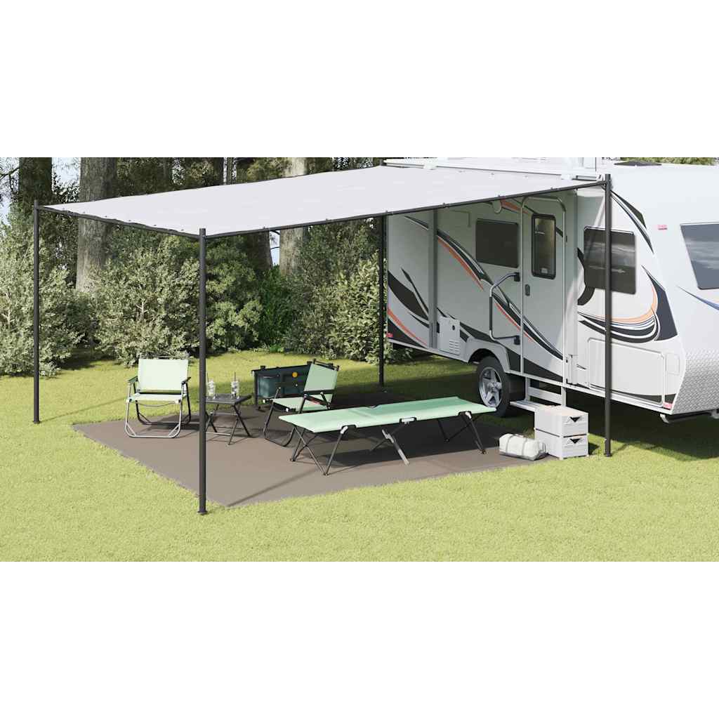 Tent Carpet Folding Manual Light Grey 400 x 400 cm Polyethylene