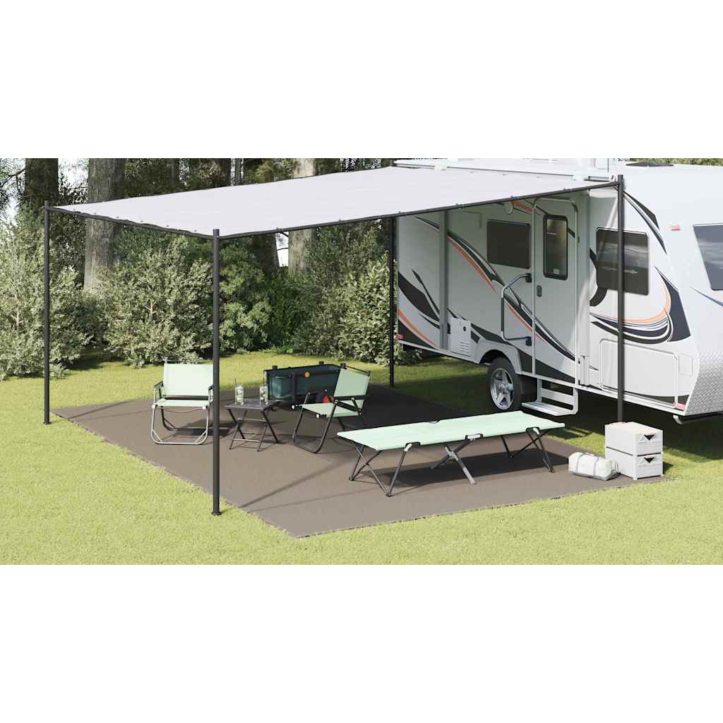 Tent Carpet Folding Manual Light Grey 600 x 400 cm Polyethylene