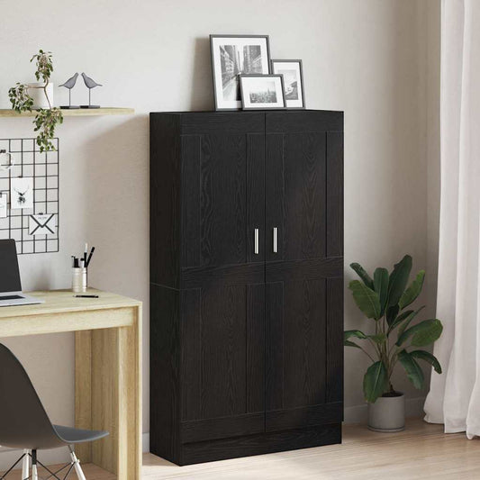 Book Cabinet Black Oak 82.5 x 30.5 x 150 cm Engineered Wood