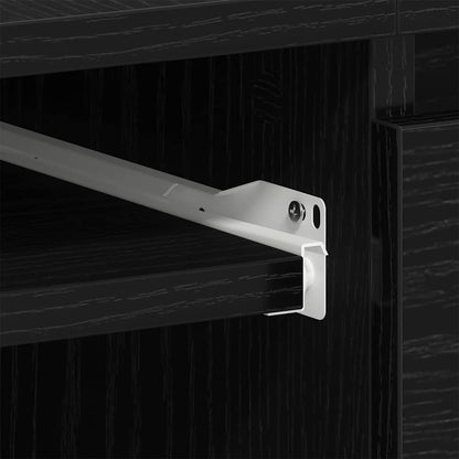 Desk with Drawer Black Oak 140 x 50 x 76 cm Engineered Wood