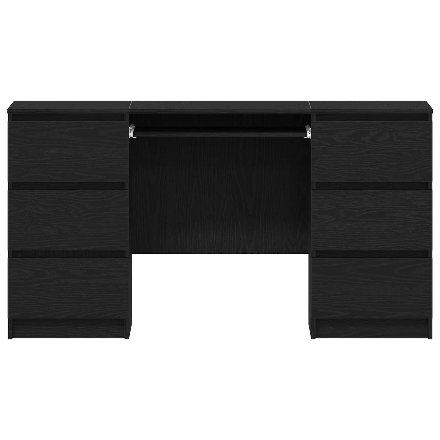 Desk with Drawer Black Oak 140 x 50 x 76 cm Engineered Wood